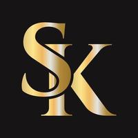 création de logo monogramme sk. logo ks vecteur