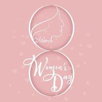 bonne fête des femmes 8 mars carte de voeux avec fond rose style papier découpé. illustration vectorielle vecteur