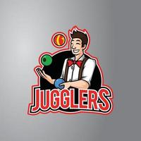 insigne de conception d'illustration de jongleur vecteur