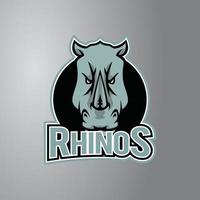 insigne de conception d'illustration de rhinocéros vecteur