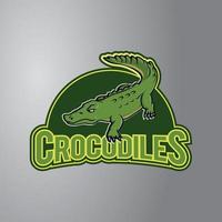 insigne de conception d'illustration de crocodile vecteur