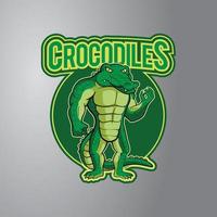 insigne de conception d'illustration de crocodile vecteur