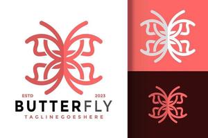 beauté abstraite papillon logo logos élément de conception modèle d'illustration vectorielle stock vecteur