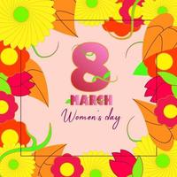 journée internationale de la femme avec le 8 mars et des fleurs. 2 vecteur