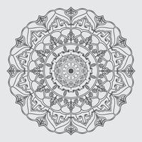 fleur de mandala facile, motif géométrique noir, coloriage sur fond blanc.mandala facile, coloriage de fleur de mandala sur fond blanc vecteur