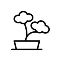ligne d'icône de bonsaï isolée sur fond blanc. icône noire plate mince sur le style de contour moderne. symbole linéaire et trait modifiable. illustration vectorielle de trait parfait simple et pixel vecteur