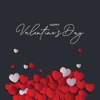 modèle de bannière de bonne saint valentin, carte de voeux d'art papier coeur d'amour, adapté au site Web ou aux médias sociaux et au matériel de marketing vecteur