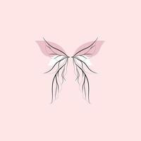 modèle de conception de logo d'art de ligne de papillon de beauté vecteur
