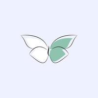 modèle de conception de logo d'art de ligne de papillon de beauté vecteur