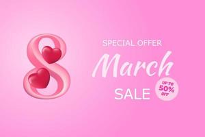 8 mars conception de modèle de bannière de vente happy womens day vecteur