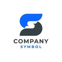 logo simple double lettre s. conception d'icône de symbole d'entreprise et d'identité de marque alphabet vecteur