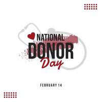 journée nationale du don d'organes célébrée chaque année le 14 février vecteur