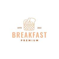 pain blé petit déjeuner nutrition nourriture délicieuse logo design vecteur icône illustration modèle