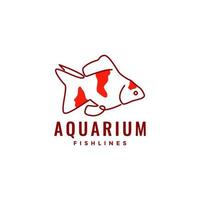 poisson doré beauté aquarium lignes art abstrait logo design vecteur icône illustration modèle