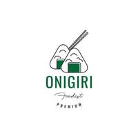 nourriture japonaise onigiri délicieuse recette riz nori logo design vecteur icône illustration modèle