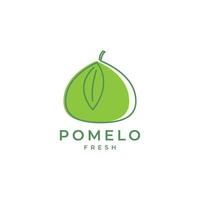 fruits frais pomelo vert délicieux lignes art logo design vecteur icône illustration modèle