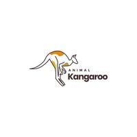 animal endémique australien kangourou saut lignes d'art abstrait logo design vecteur icône illustration modèle