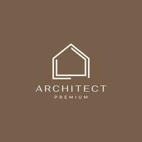 structure architecte maison maison minimaliste moderne simple logo design vecteur icône illustration modèle