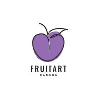 fruits frais violet damsons coloré logo design vecteur icône illustration modèle