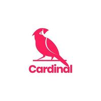 oiseau cardinal perché regardant nourriture exotique animal plume logo design vecteur icône illustration modèle