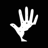 espace négatif humain avec main espoir nuit logo design vecteur icône illustration modèle