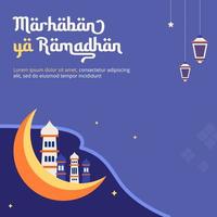 collection de publications sur les réseaux sociaux pour la célébration islamique du ramadan vecteur