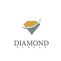 logo diamant marque premium de luxe vecteur