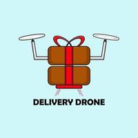 illustration vectorielle d'un logo de livraison de drones pour votre entreprise vecteur