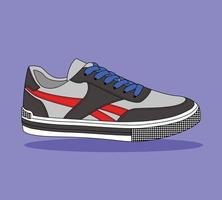 vecteur de chaussure sneaker. concept de design plat, illustration vectorielle. baskets dans un style plat coloré. baskets vues de côté, baskets élégantes.