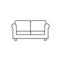 eps10 icône abstraite de canapé d'art vectoriel gris ou logo isolé sur fond blanc. symbole de plan de meubles de salon dans un style moderne simple et plat pour la conception de votre site Web et votre application mobile