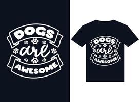 les chiens sont de superbes illustrations pour la conception de t-shirts prêts à imprimer vecteur