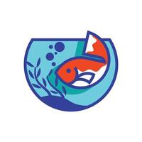 logo bocal à poisson icône vecteur