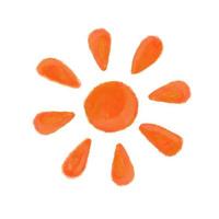 icône de soleil aquarelle dessinée à la main. vecteur
