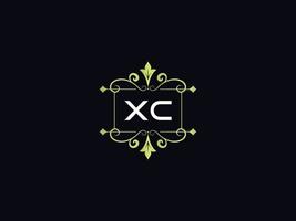 logo xc de luxe monogramme, création de logo de luxe xc minimal vecteur