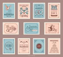 Ensemble de timbres Vintage mariage Vector
