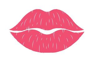baiser de lèvres rouges de style grunge vecteur