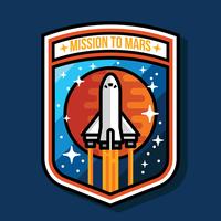 Mission à Mars Patch vecteur