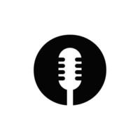 lettre initiale o logo musical. logo de podcast de symbole dj combiné avec un modèle de vecteur d'icône de microphone