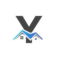 lettre initiale y logo immobilier avec toit de construction de maison pour investissement et modèle d'entreprise vecteur