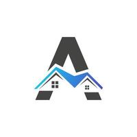 lettre initiale un logo immobilier avec toit de construction de maison pour l'investissement et le modèle d'entreprise vecteur