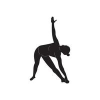 image vectorielle de yoga noir blanc silhouette vecteur