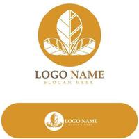 logo de feuille de tabac, champ de tabac et vecteur de conception de modèle de logo de cigarette de tabac
