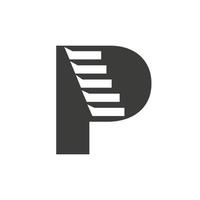 lettre initiale p logo d'escalier. modèle de vecteur basé sur l'alphabet de symbole de logo d'étape
