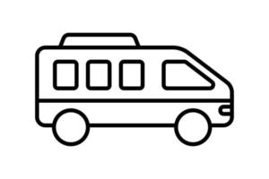 illustration d'icône de bus touristique. icône liée au transport, au tourisme, aux voyages. style d'icône de ligne. conception de vecteur simple modifiable