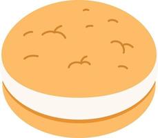 whoopie sandwich guimauve dessert icône élément illustration style plat vecteur