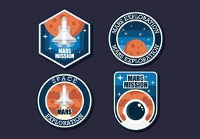 Mission à Mars Patch vecteur