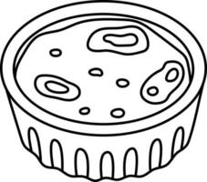 ligne d'illustration d'élément d'icône d'oeuf de tarte vecteur