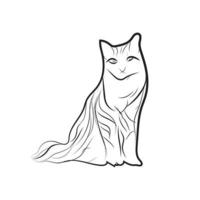 dessin au trait vecteur de chat.