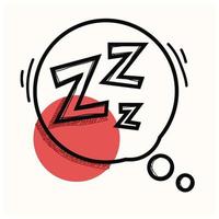 symbole zzz dessiné à la main pour le vecteur d'illustration de sommeil doodle