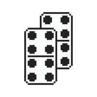 icône pixel art dés domino. vecteur